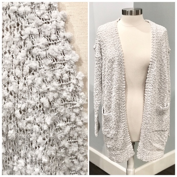 🦋LAST ONE🦋Chunky Knit Popcorn Cardigan Gray NWT - Picture 3 of 6